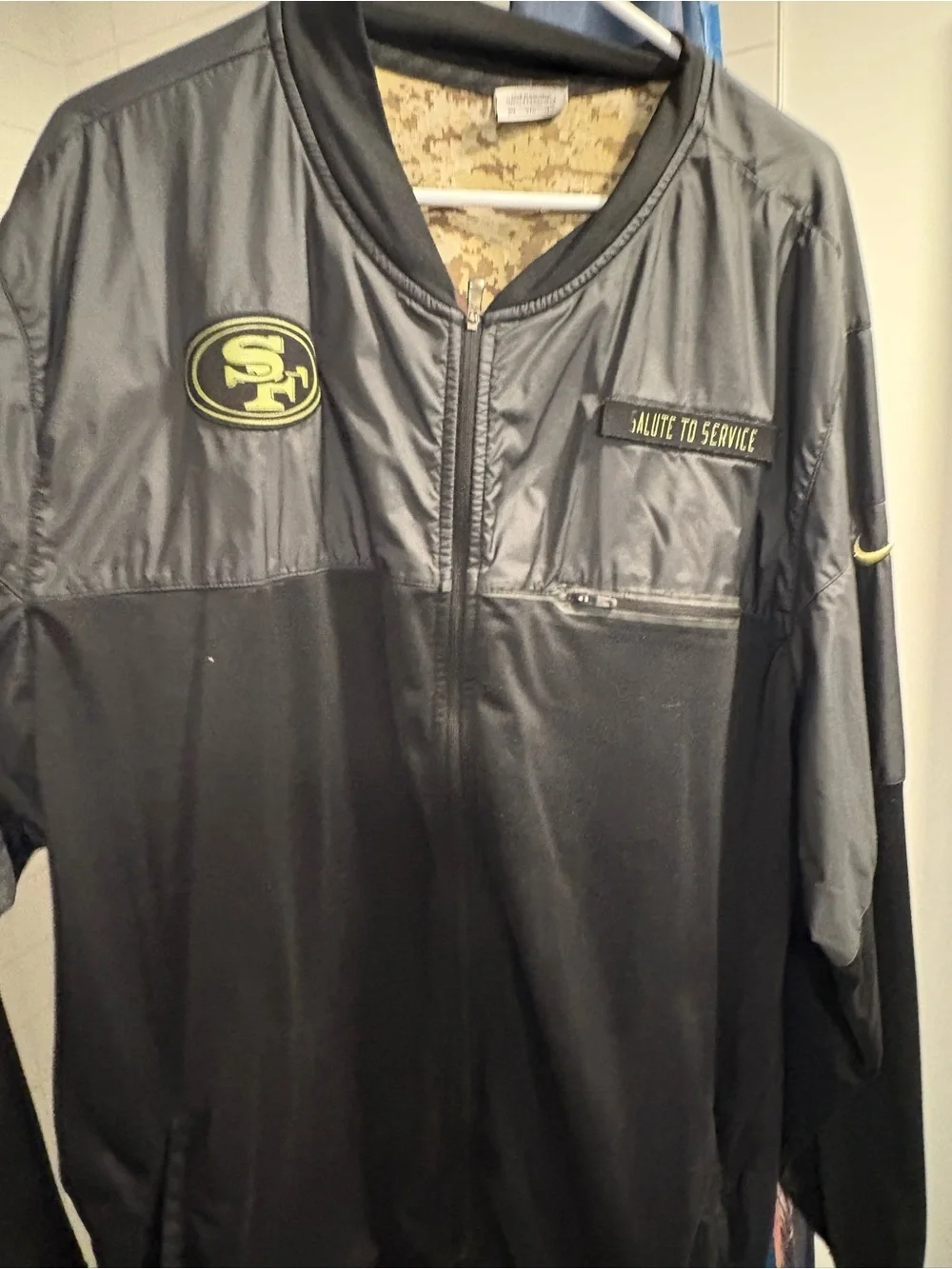 Nike Black & Olive 'Salute to Service' San Francisco 49ers Pullover